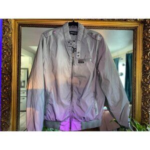 NEW w/o tags Men's Zip Up Classic Vintage Style Members Only Gray Bomber Jacket